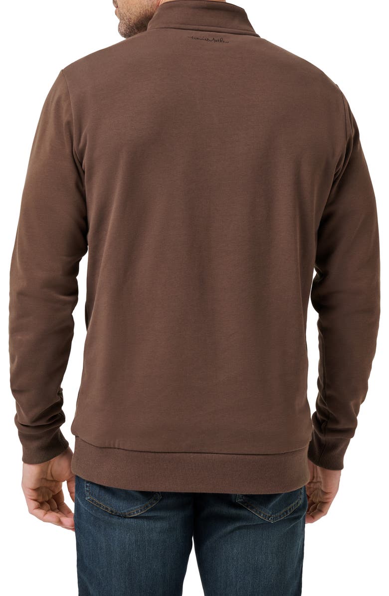 TravisMathew Cloud 2.0 Quarter Zip Pullover, Alternate, color, Chocolate Brown