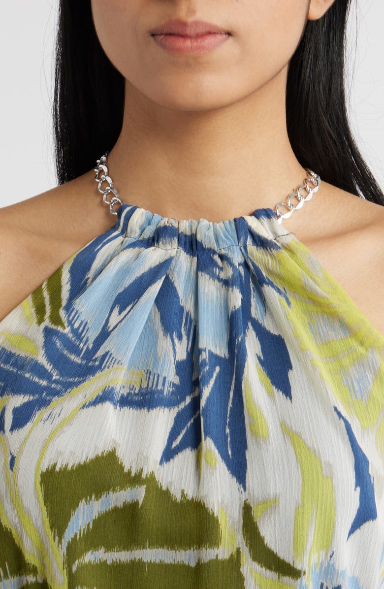 CeCe Floral Chain Neck Maxi Dress, Alternate, color, Cream Multi