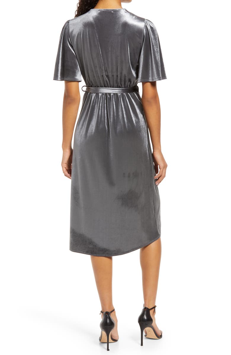 Fraiche by J Velvet Faux Wrap Dress, Alternate, color, 