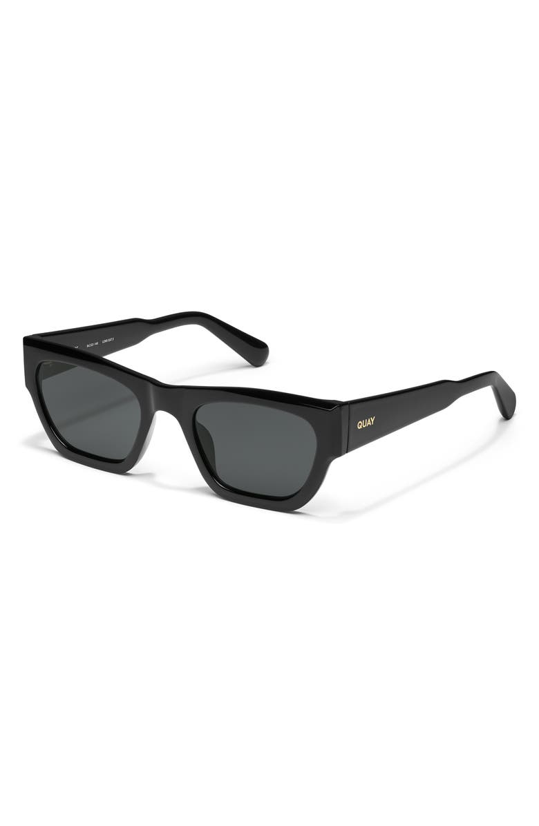 QUAY Nice Try 54mm Square Sunglasses, Alternate, color, Black/ Smoke