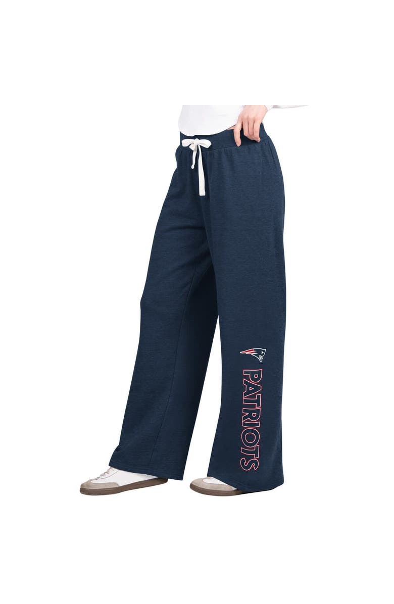 G-III 4HER BY CARL BANKS Women's G-III 4Her by Carl Banks Navy New England Patriots Field Wide Leg Sweatpants, Main, color, Navy
