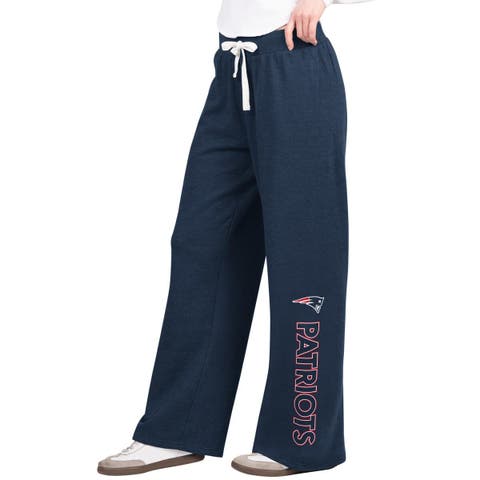 Women's G-III 4Her by Carl Banks Navy New England Patriots Field Wide Leg Sweatpants