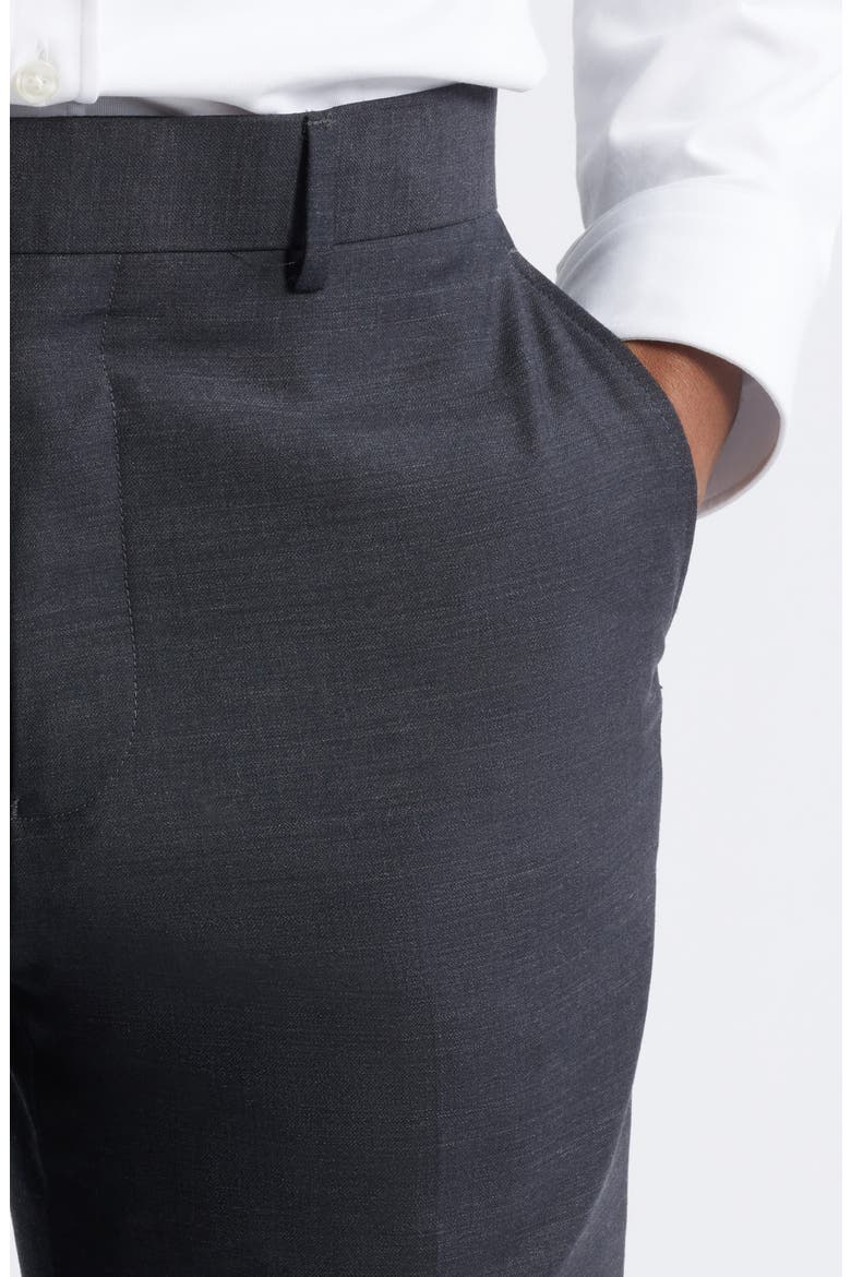 Slim Fit Flat Front Charcoal Grey Wool Dress Pants, Alternate, color, CHARCOAL