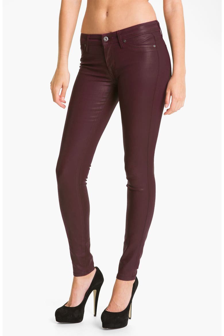 'Legacy Leather' Faux Leather Skinny Jeans, Main, color, OXBLOOD