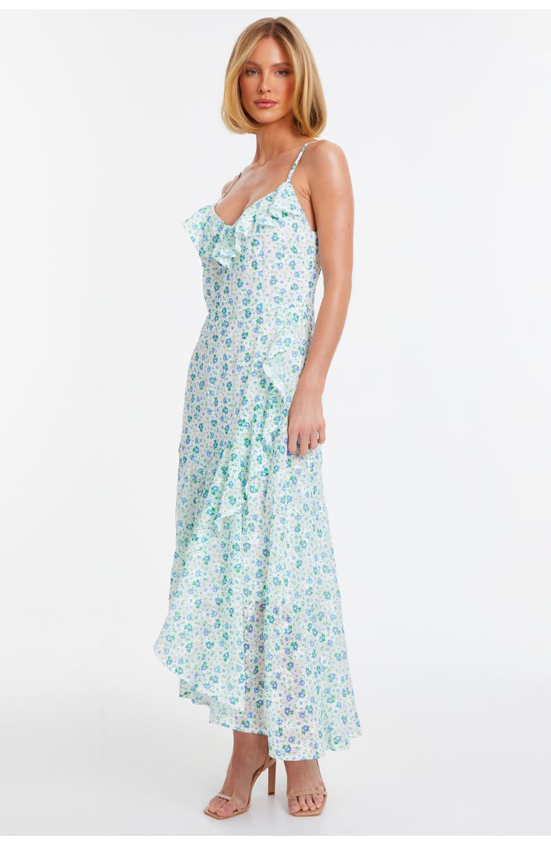 QUIZ Chiffon Jacquard Strappy Maxi Dress, Alternate, color, White