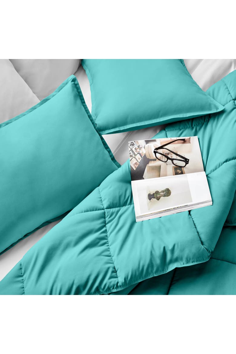 All-Season Down Alternative Comforter Set, Alternate, color, Turquoise