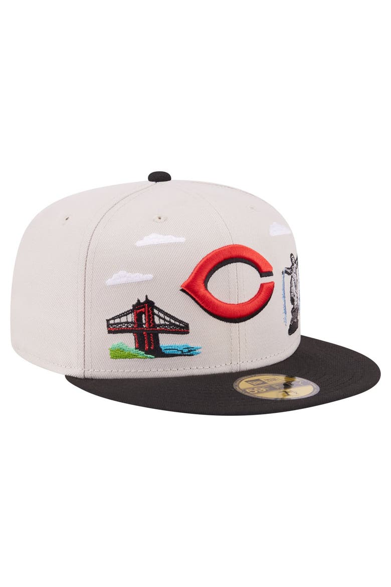 Men's New Era  Khaki Cincinnati Reds City Icon 59FIFTY Fitted Hat, Alternate, color, Khaki
