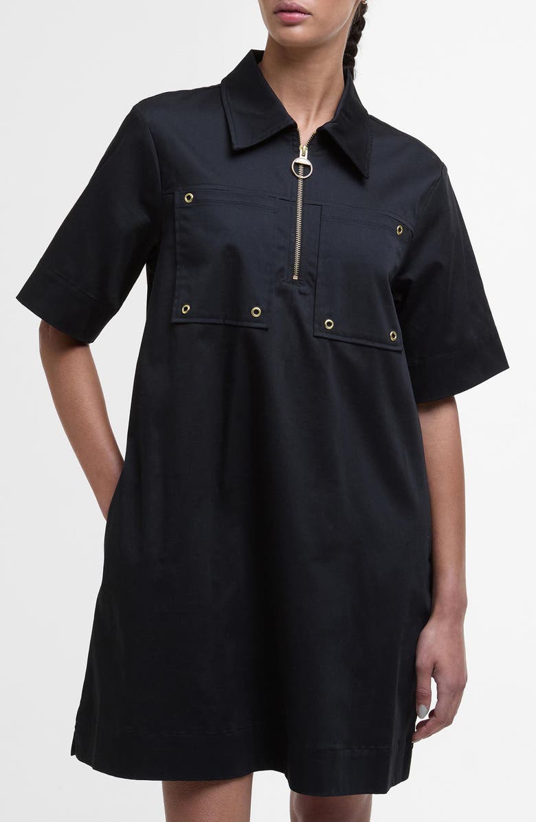 Barbour Ettie Stretch Cotton Sateen Tunic Minidress, Main, color,