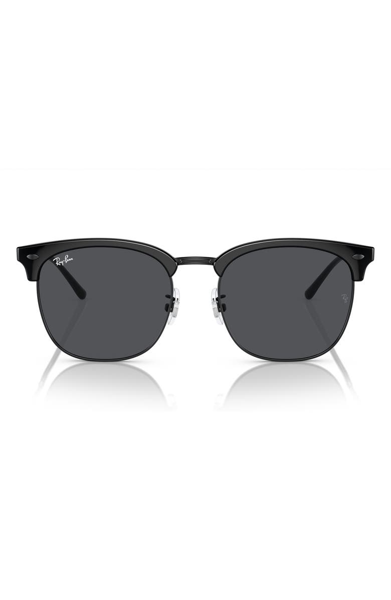 Ray-Ban 56mm Square Sunglasses, Main, color, Black On Black / Dark Grey
