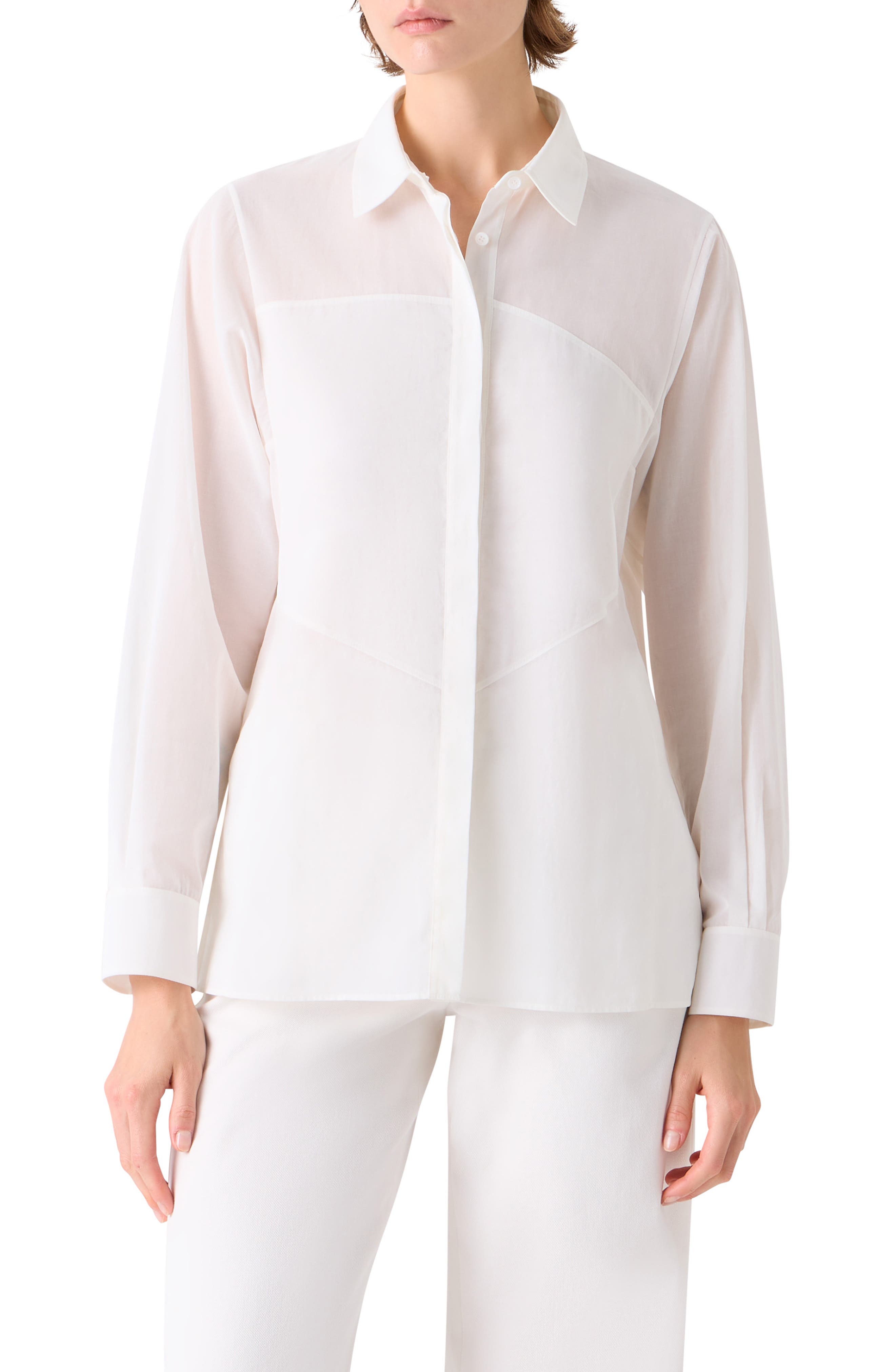 Polygon Cotton Voile Button-Up Shirt