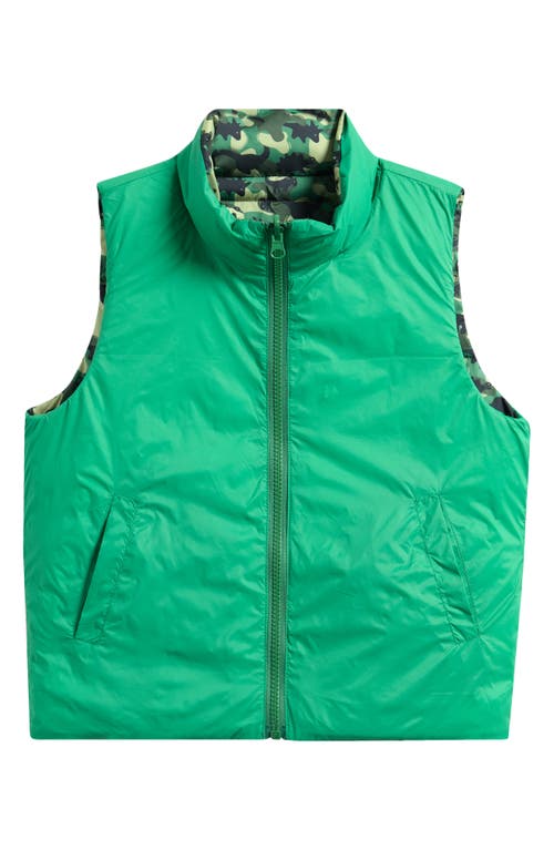 Calonie Kids' Casey Reversible Down Puffer Vest In Green
