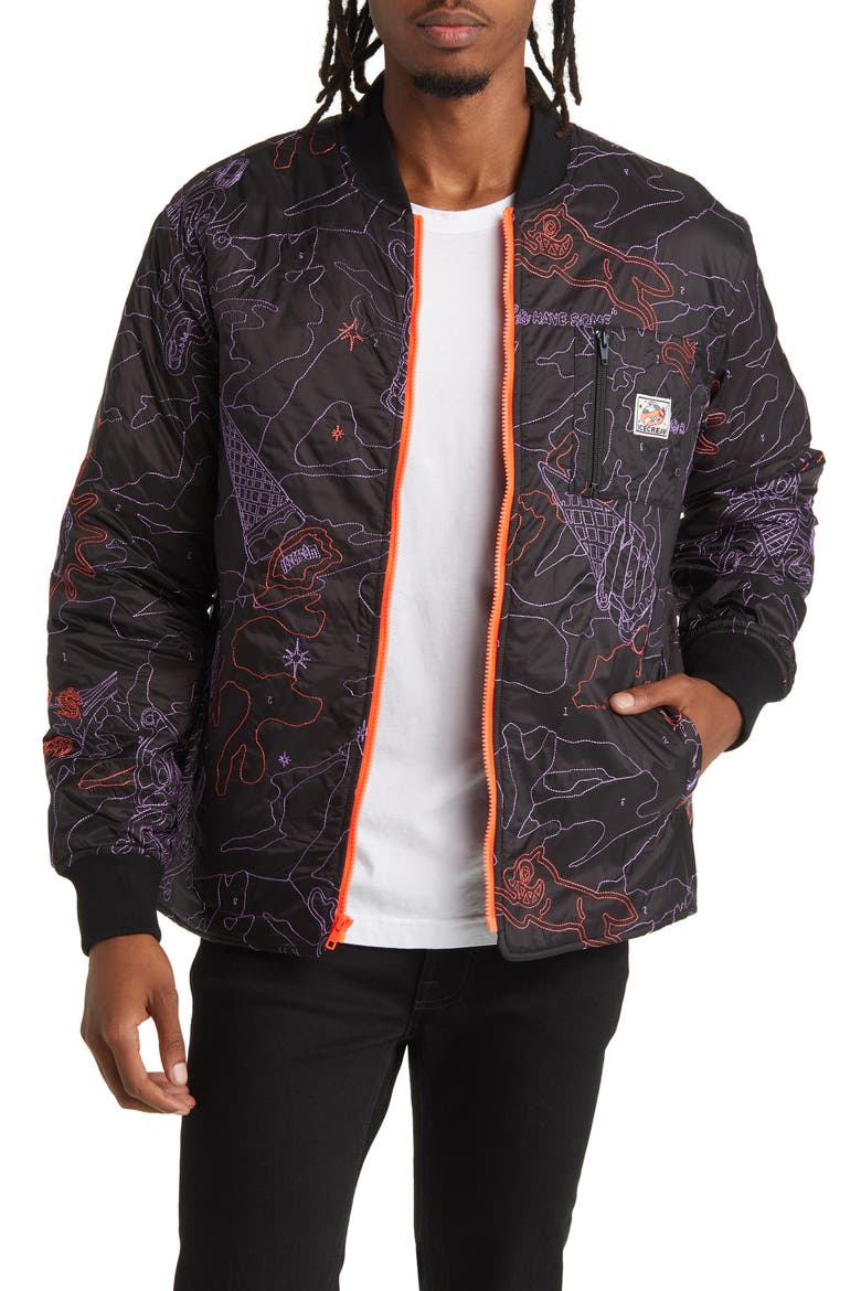 Skim Milk Bomber Jacket, Main, color, BLACK