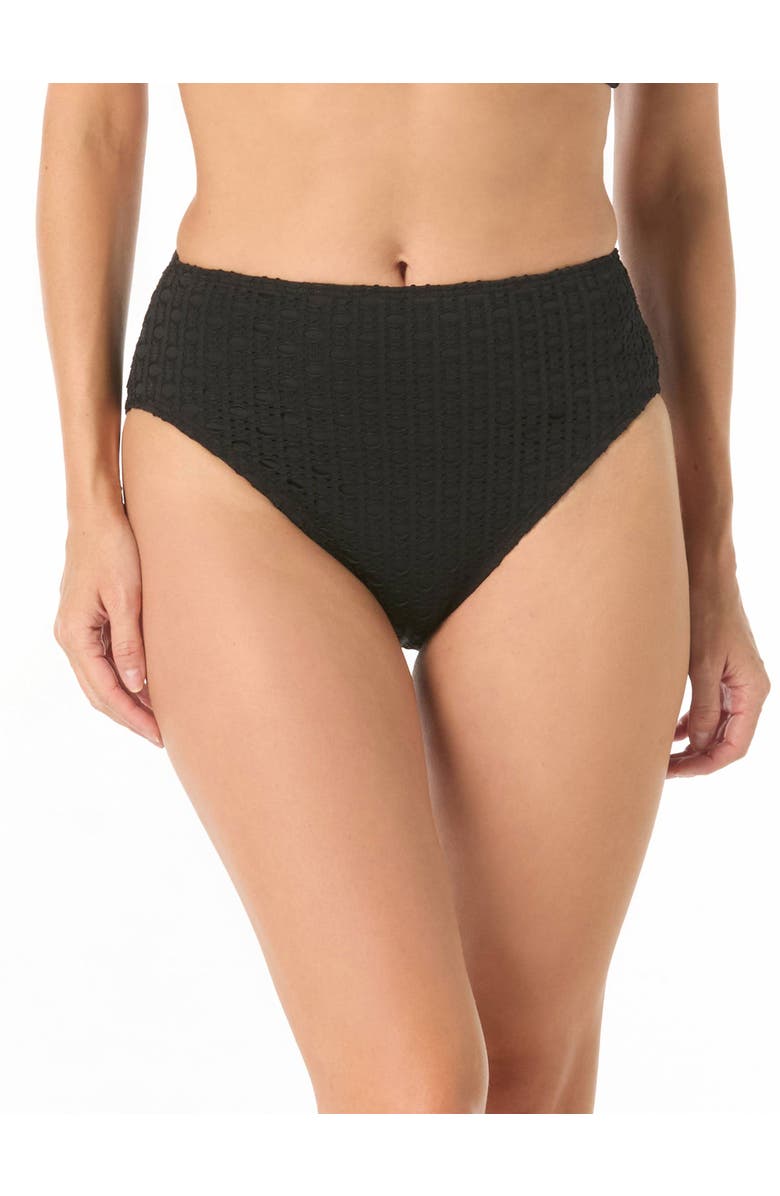 Carmen Marc Valvo Crochet High Waist Bottom, Main, color, Black