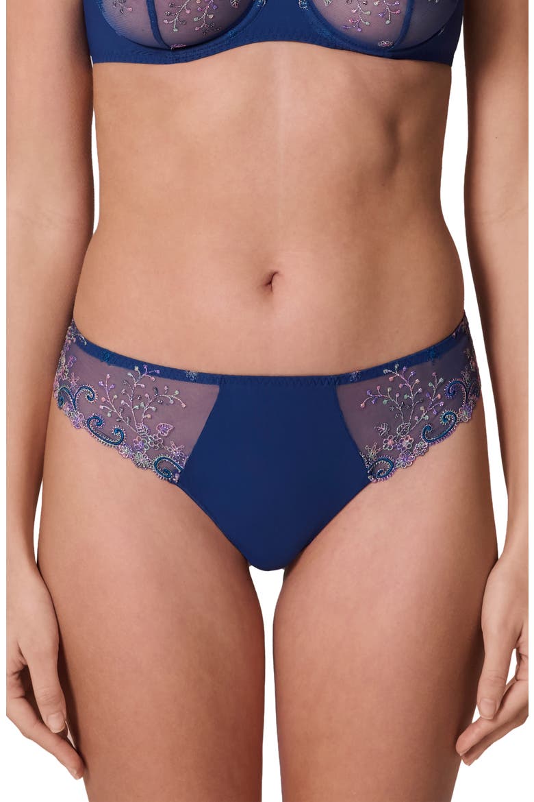 Delice Embroidered Thong, Main, color, RAINBOW BLUE