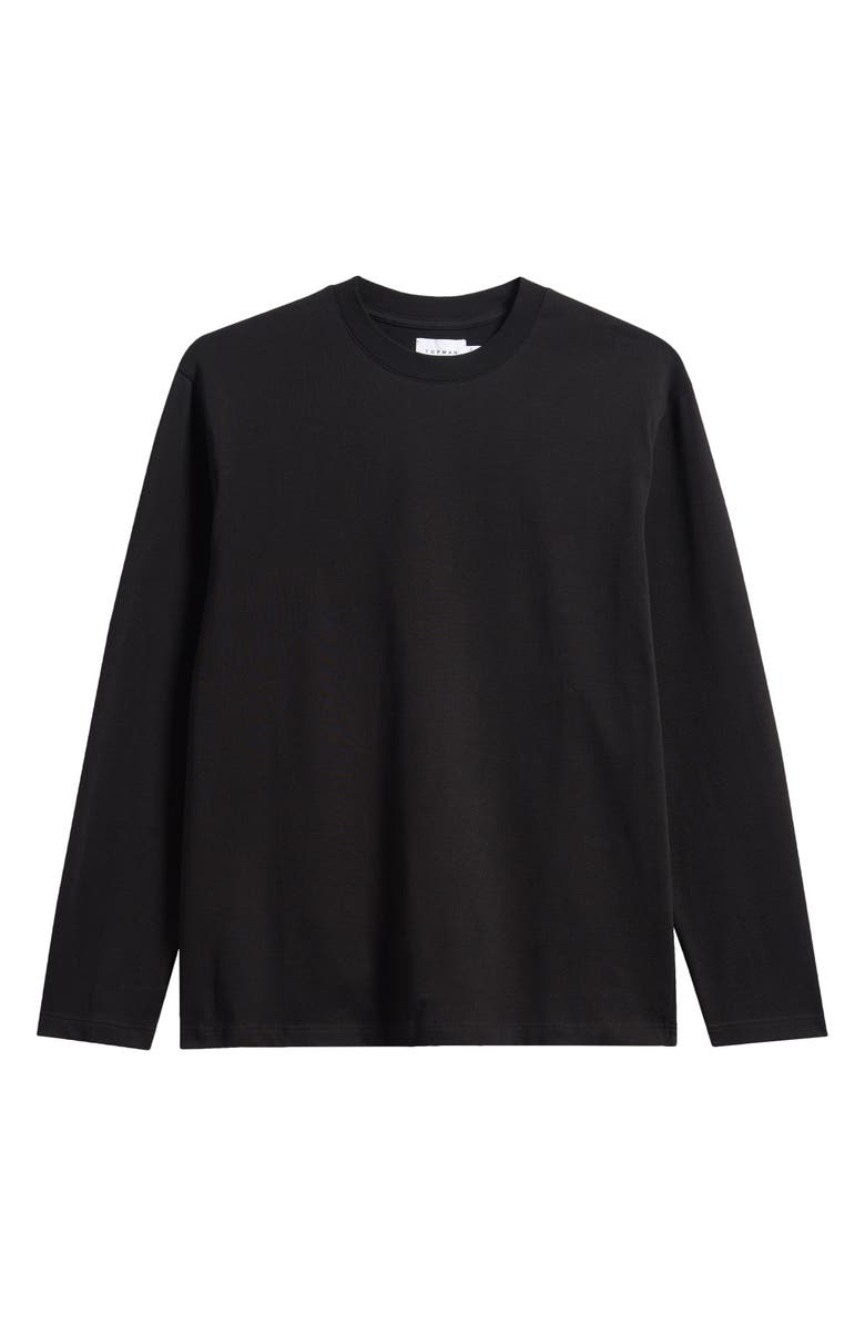 Topman Relaxed Long Sleeve T-Shirt, Main, color, Black