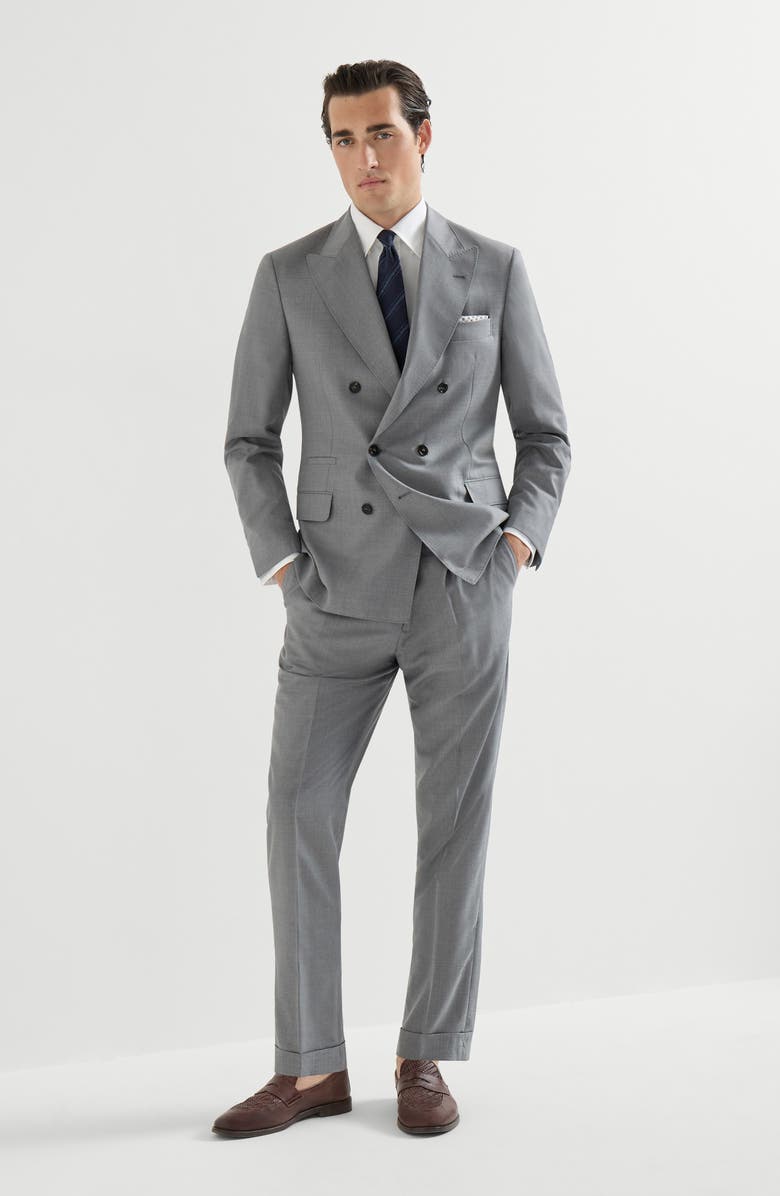 Brunello Cucinelli Hopsack trousers, Alternate, color, Grey