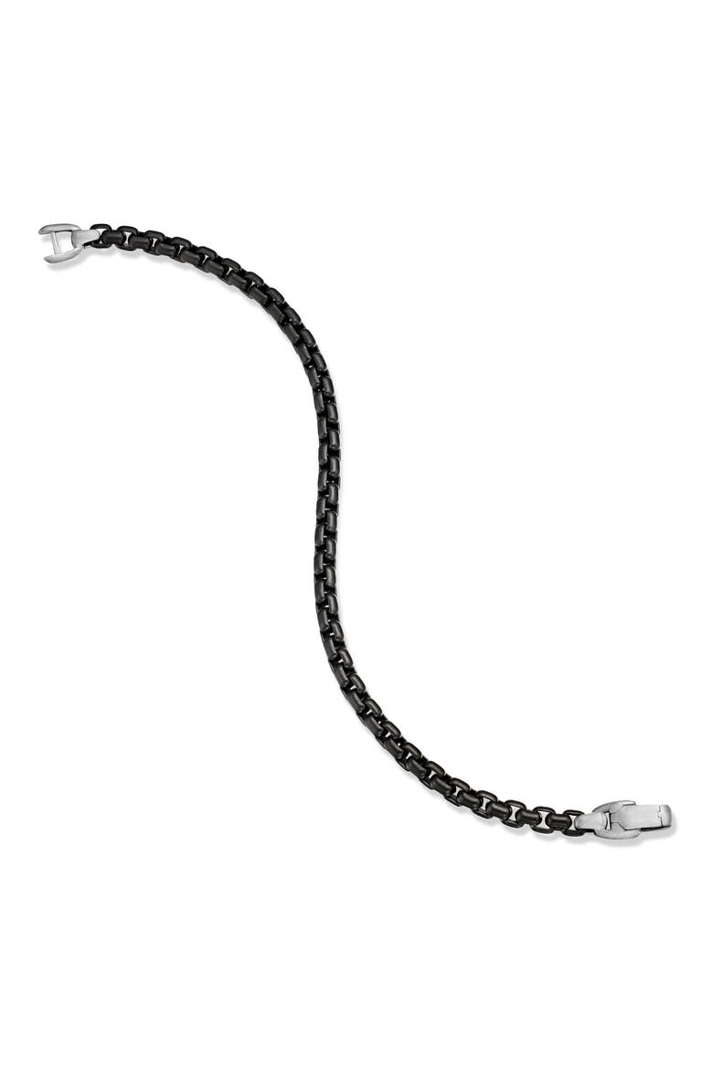 Men's Box Chain Bracelet in Darkened Stainless Steel, 5mm, Alternate, color, STAINLESS STEEL