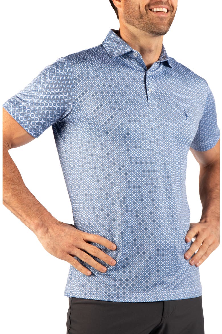 Diamond Geo Performance Polo, Alternate, color, SAPPHIRE BLUE