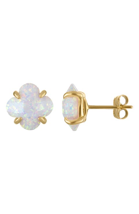 10K Gold Quatrefoil Stud Earrings