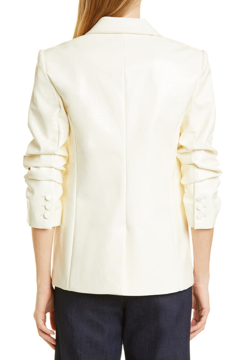 Kylie Faux Croc Embossed Blazer, Alternate, color, ALABASTER