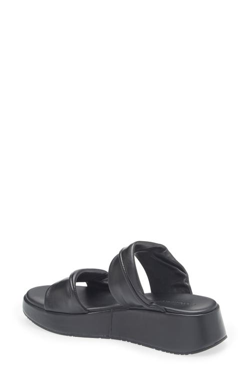 Chocolat Blu Essa Platform Wedge Slide Sandal In Black Leather