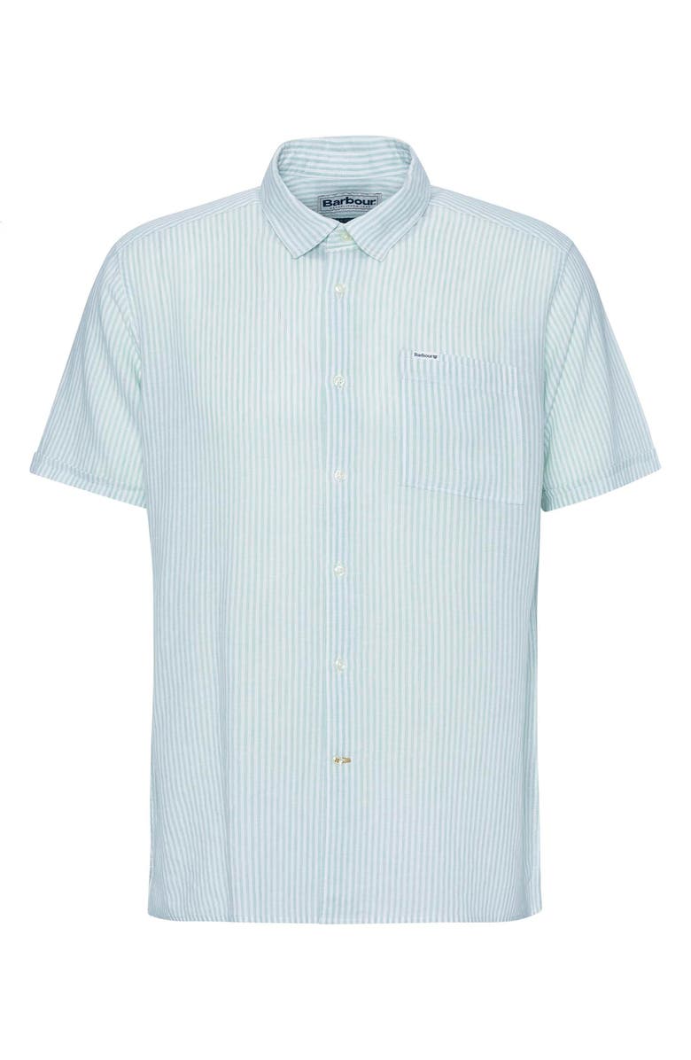 Barbour Deerpark Stripe Summer Fit Short Sleeve Button-Up Shirt, Alternate, color, Pale Apple
