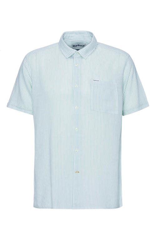 Barbour Deerpark Stripe Summer Fit Short Sleeve Button-up Shirt In Pale Apple