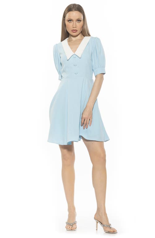 Alexia Admor Carys Puff Sleeve Fit & Flare Dress In Halogen Blue