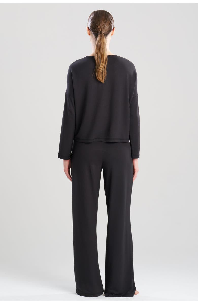 Natori Edit Kaia Terry Destination Long Sleeve Top, Alternate, color, Black