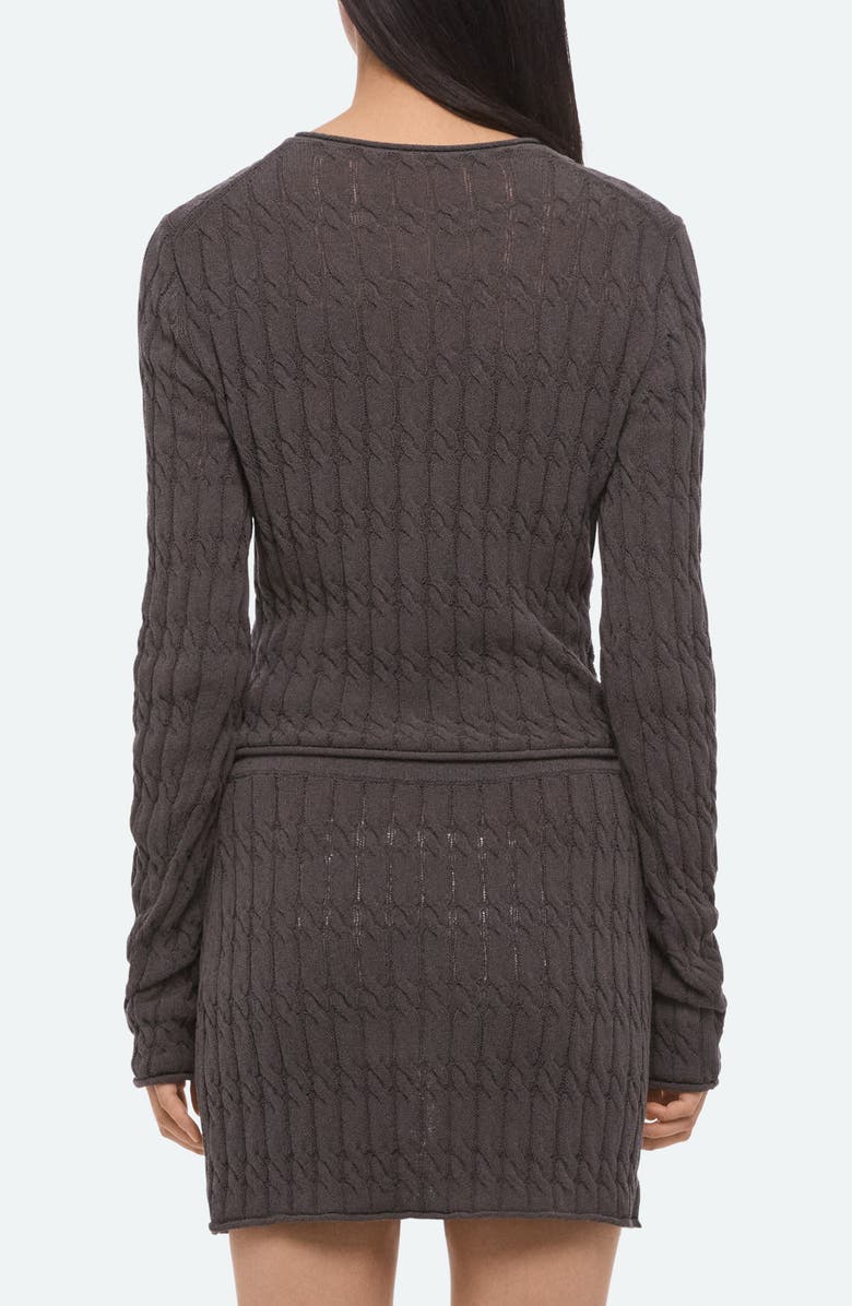 Helmut Lang Cable Stitch Crop Cardigan, Alternate, color, Gravel