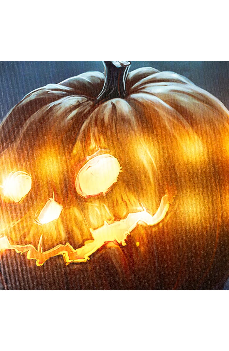 Northlight LED Lighted Spooky Halloween Jack-O-Lanterns Canvas Wall Art - 23.5" x 15.75", Alternate, color, Orange
