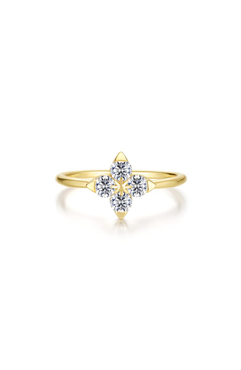 Lafonn Trillium Superbloom Simulated Diamond Flower Ring, Main, color, Gold