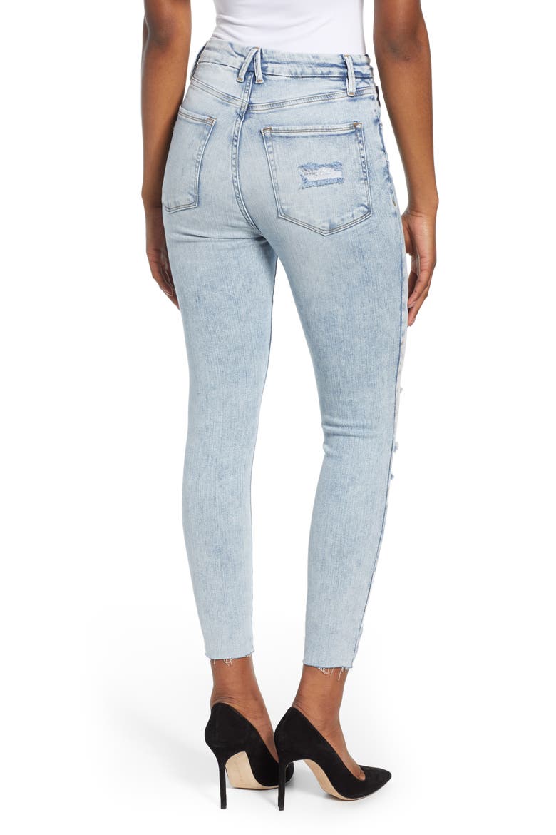 Good Waist Ripped Crop Skinny Jeans, Alternate, color, BLUE303
