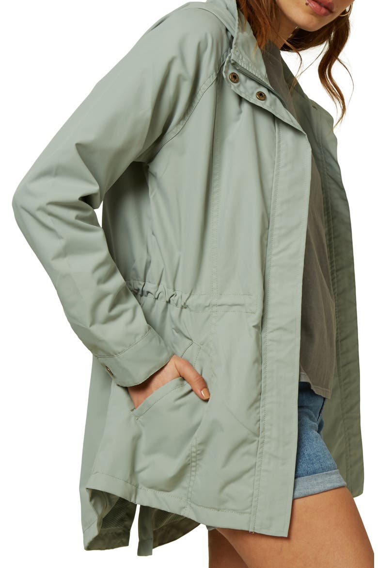 Gayle Water Resistant Hooded Jacket, Alternate, color, WASHED GREEN