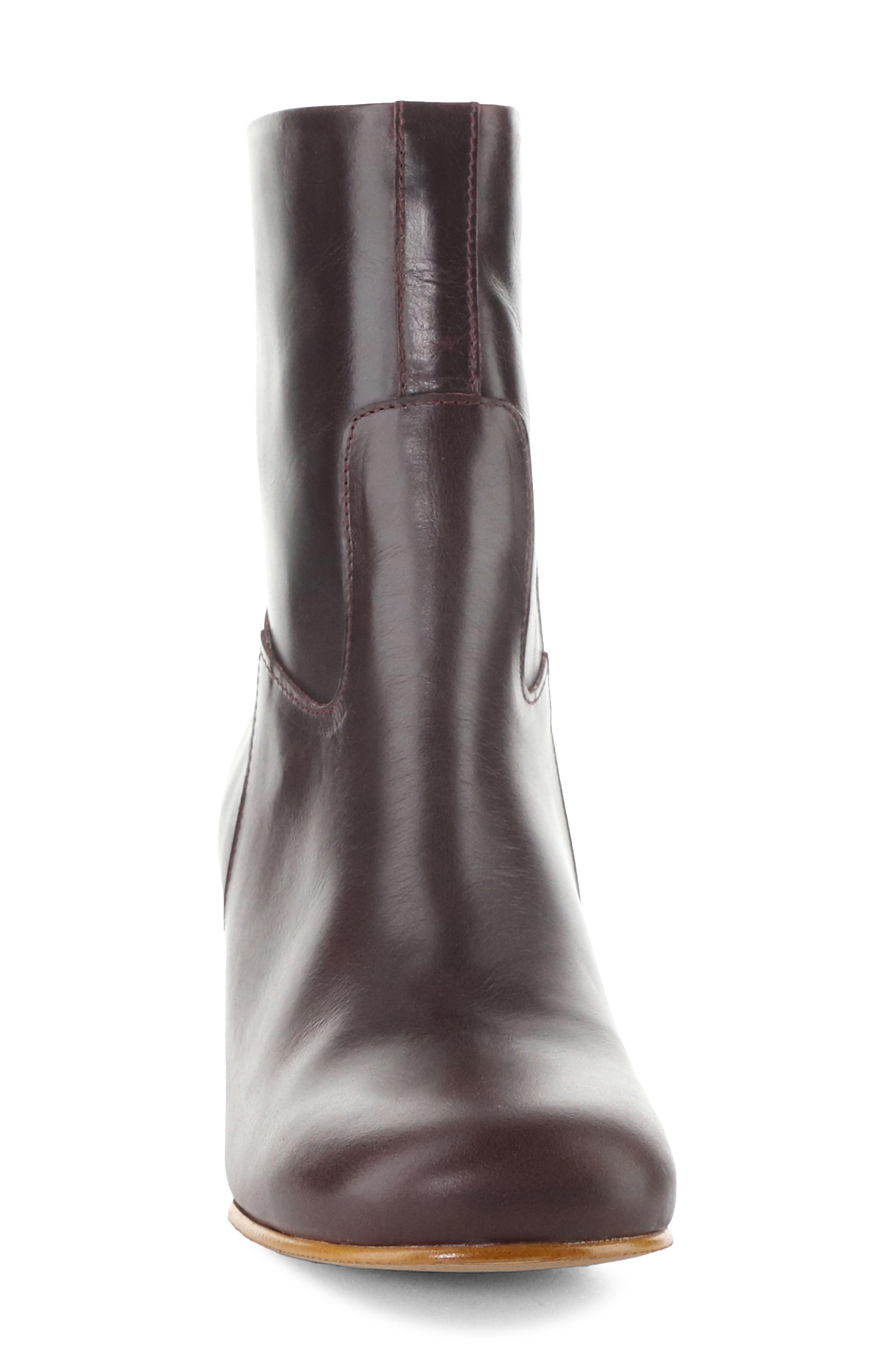 Tael Leather Wedge Bootie, Alternate, color, WINE