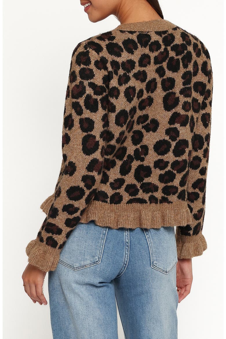 Asha Leopard Print Cardigan, Alternate, color, BROWN LEOPARD