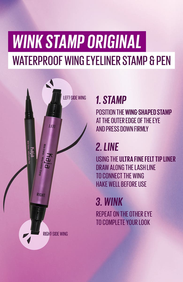 Kaja Wink Stamp Waterproof Wing Eyeliner Stamp & Pen, Alternate, color, Black