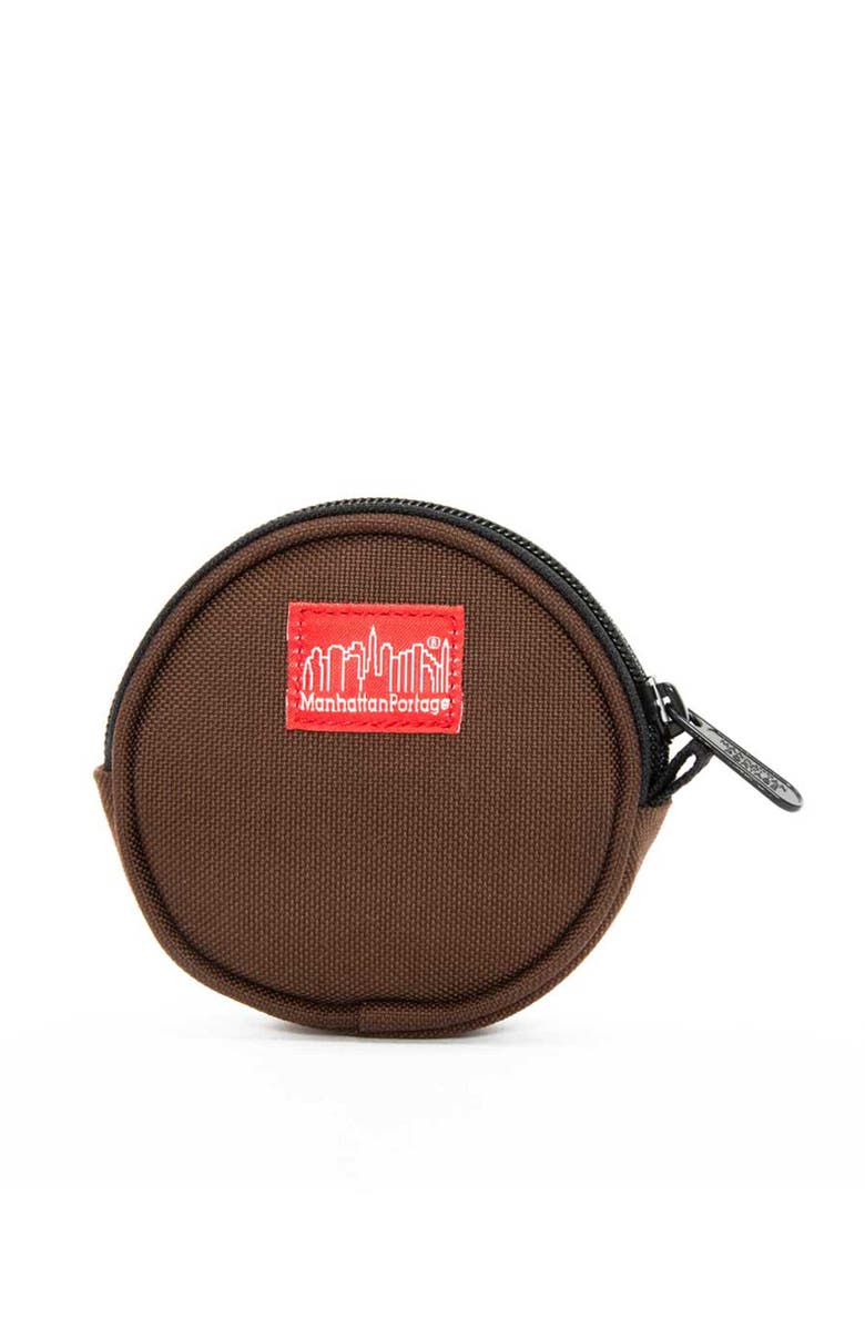 Manhattan Portage Ellington Circle Coin Purse, Main, color, Dark Brown