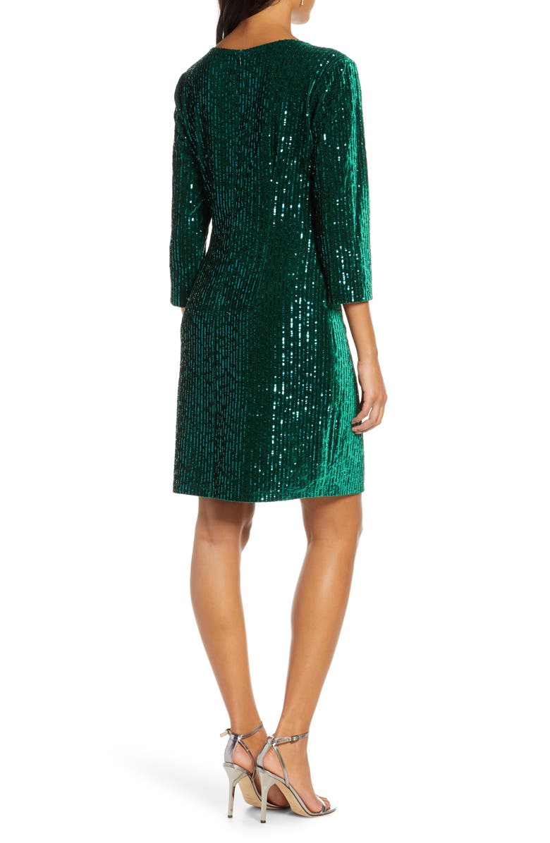 Julia Jordan Velvet Sequin Sheath Dress, Alternate, color, 