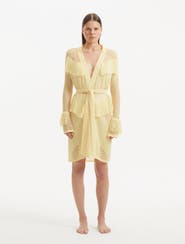 Moeva Kenga Knitted Knee-Length Long-Sleeve Belted Kaftan