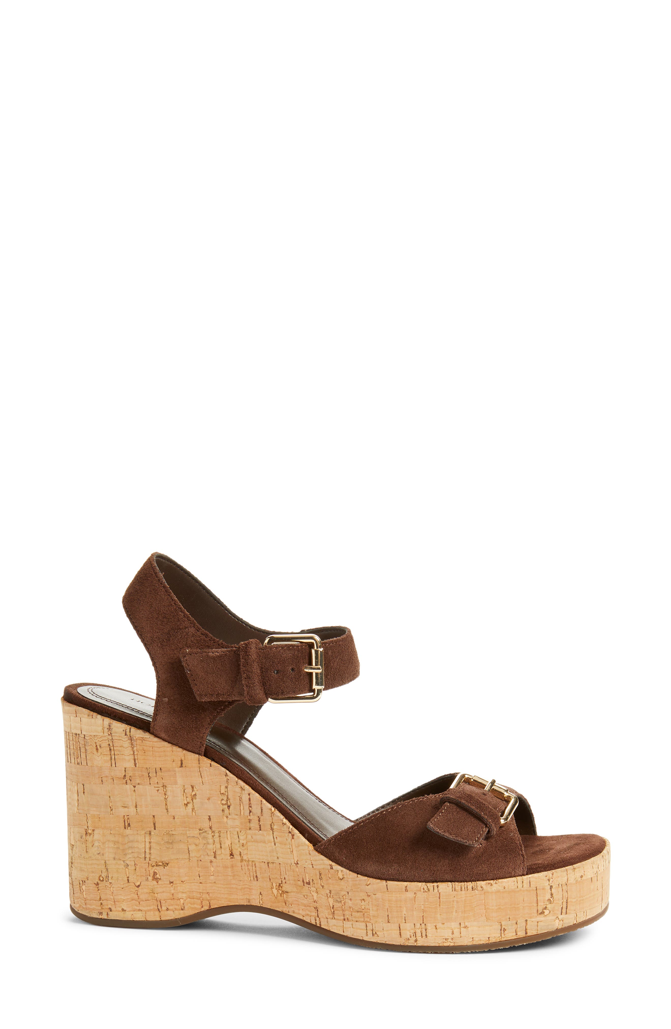 Nordstrom Nomi Ankle Strap Platform Wedge Sandal, Alternate, color, Brown Chocolate