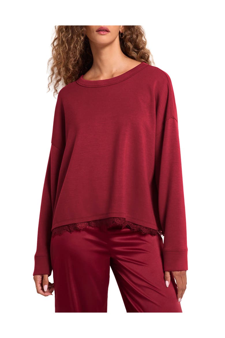 Alexandria Pullover Sweatshirt, Main, color, Dark red