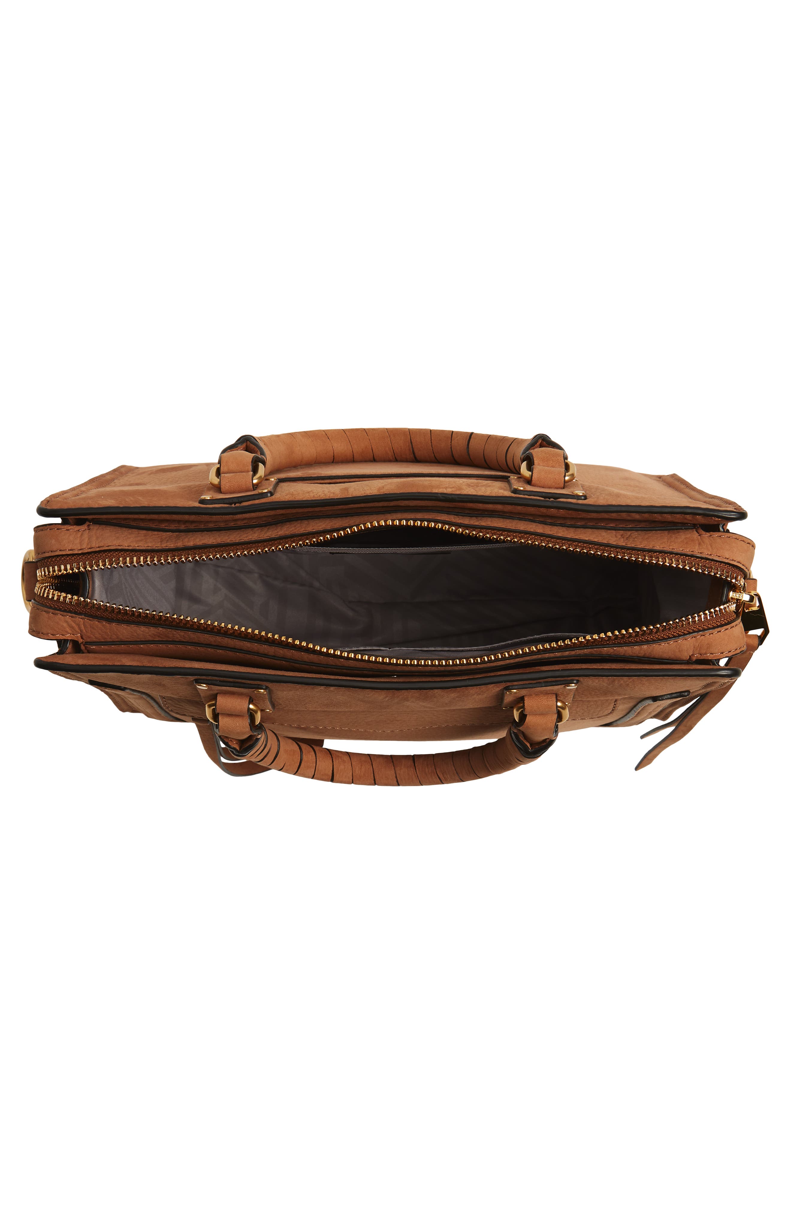 Medium Bree Leather Satchel, Alternate, color, ALMOND