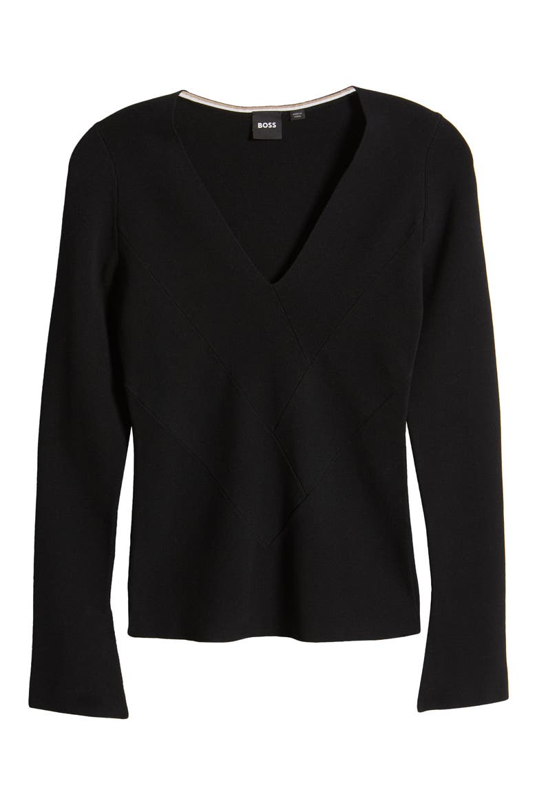 Fritzie V-Neck Knit Top, Alternate, color, BLK