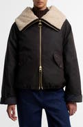 Barbour Mary Waxed Cotton Jacket with Faux Fur Collar