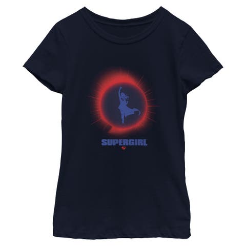 Girl's Supergirl Kara Flying Silhouette  Graphic T-Shirt