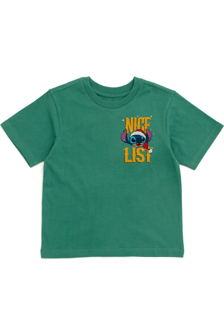 Lilo & Stitch Holiday Short Sleeve T-Shirt, Main, color, Sage Green Stitch