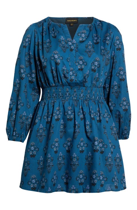 Girna Floral Smocked Waist Cotton Minidress