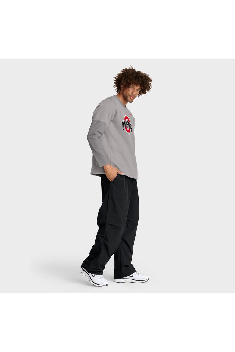 Men's Nike Gray Ohio State Buckeyes 2025 Sideline Coach Performance Long Sleeve T-Shirt, Alternate, color, Gray