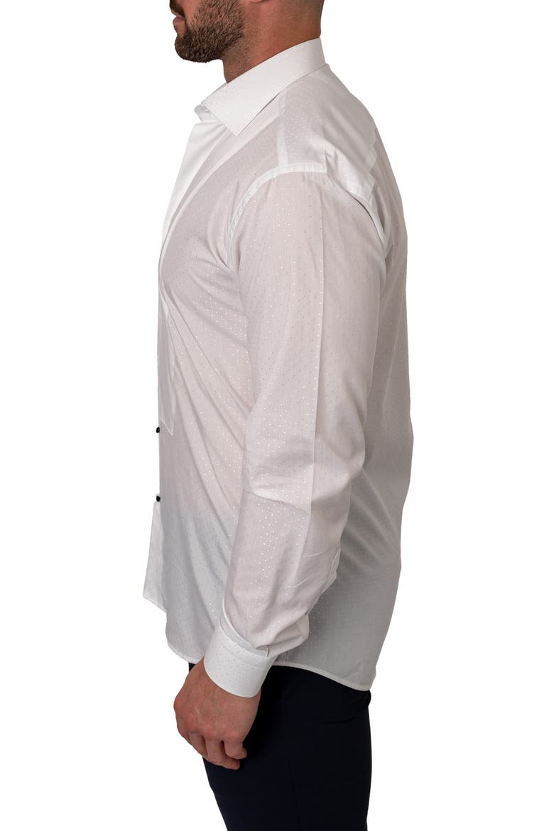 Fibonacci Dots Contemporary Fit Button-Up Shirt, Alternate, color, WHITE